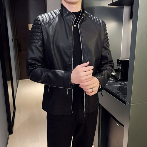 black leather jacket