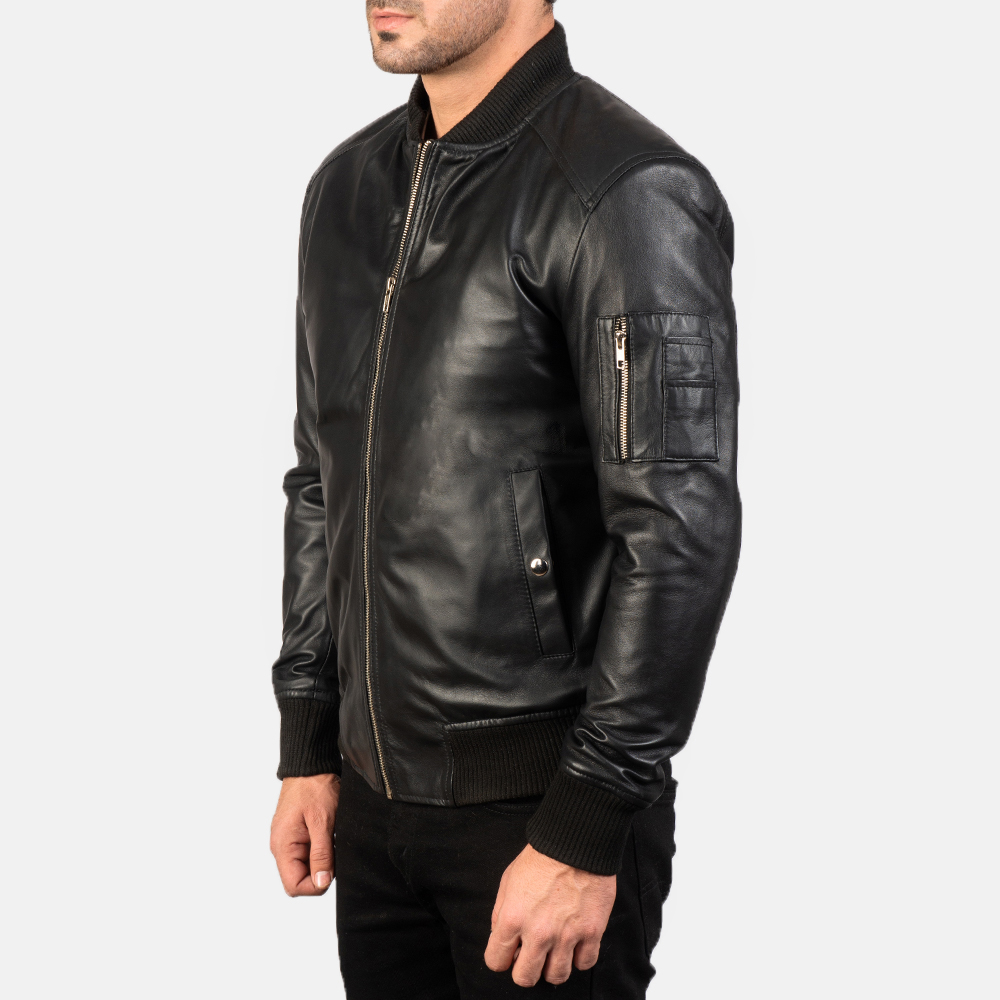 leather bomber jacket