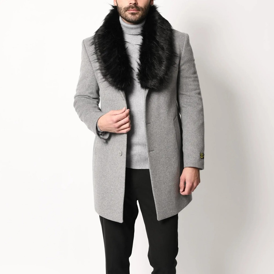 mens faux fur coat