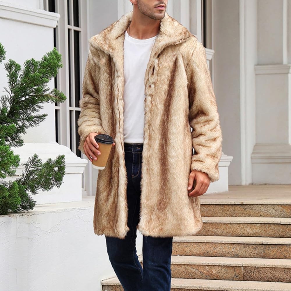 mens faux fur coat