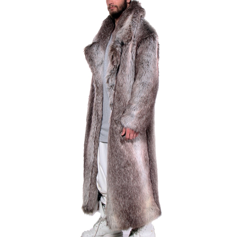 mens faux fur coat