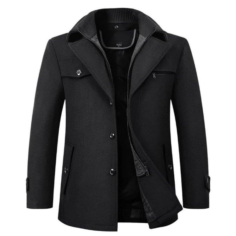 black wrap coat